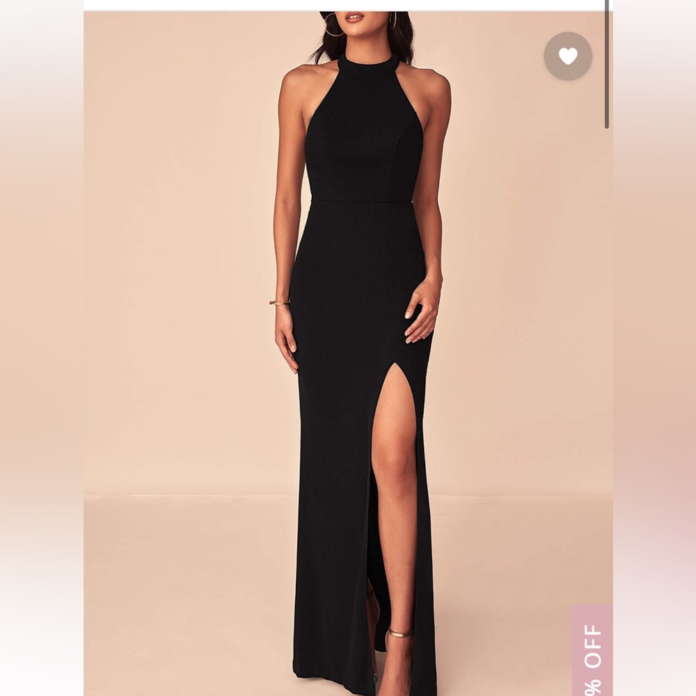Azazie Jupiter black maxi dress size large. NWT